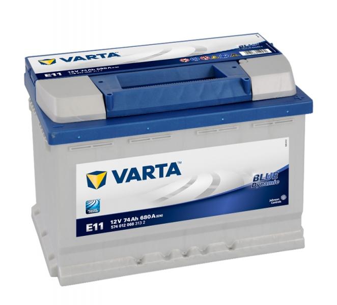 Акумулятор Varta Blue Dynamic 74Ah Ев (-/+) (680EN) (д278*ш175*в190) E11